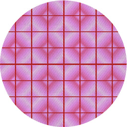 Round Machine Washable Transitional Magenta Pink Rug, wshpat2697