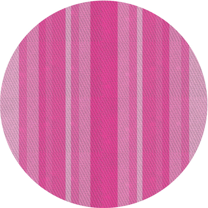 Round Machine Washable Transitional Deep Pink Rug, wshpat2698