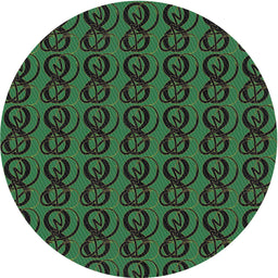 Round Machine Washable Transitional Midnight Gray Rug, wshpat26