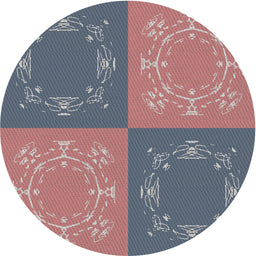 Round Patterned Dark Gray Novelty Rug, pat2700