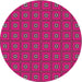 Round Patterned Pink Modern Rug, pat2701