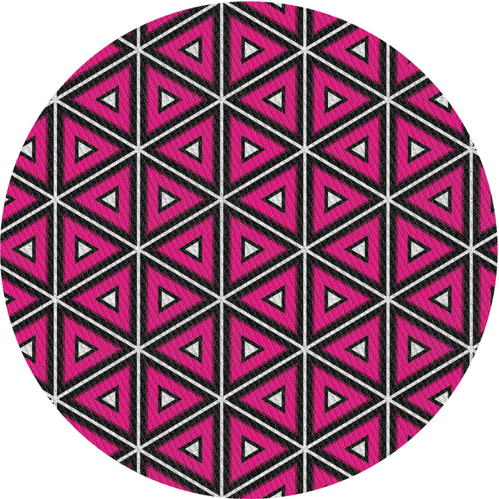 Round Machine Washable Transitional Viola Purple Rug, wshpat2702