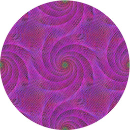 Round Patterned Violet Red Pink Novelty Rug, pat2704