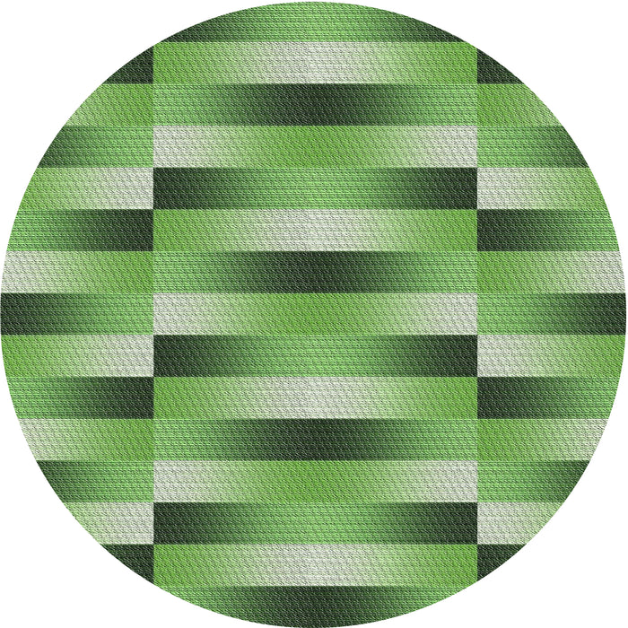 Round Patterned Shamrock Green Novelty Rug, pat2710