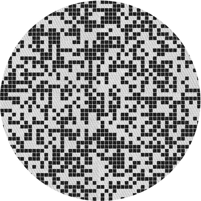 Round Patterned Charcoal Black Novelty Rug, pat2714