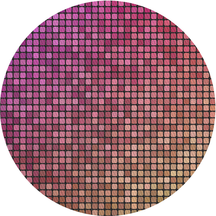 Round Patterned Purple Pink Novelty Rug, pat2715