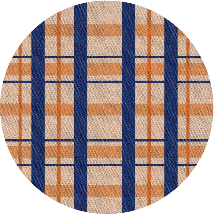 Round Patterned Brown Novelty Rug, pat2719