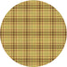 Round Patterned Bright Gold Yellow Novelty Rug, pat2721