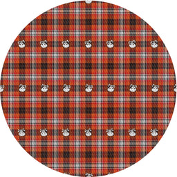 Round Patterned Copper Red Pink Novelty Rug, pat2722
