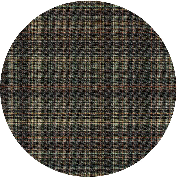 Round Patterned Mid Gray Novelty Rug, pat2726