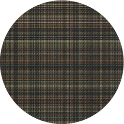 Round Machine Washable Transitional Midnight Gray Rug, wshpat2726