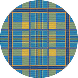 Round Patterned Blue Novelty Rug, pat2729