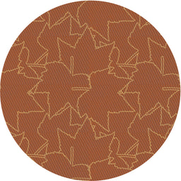 Round Machine Washable Transitional Orange Rug, wshpat272