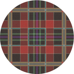 Round Machine Washable Transitional Night Red Rug, wshpat2730