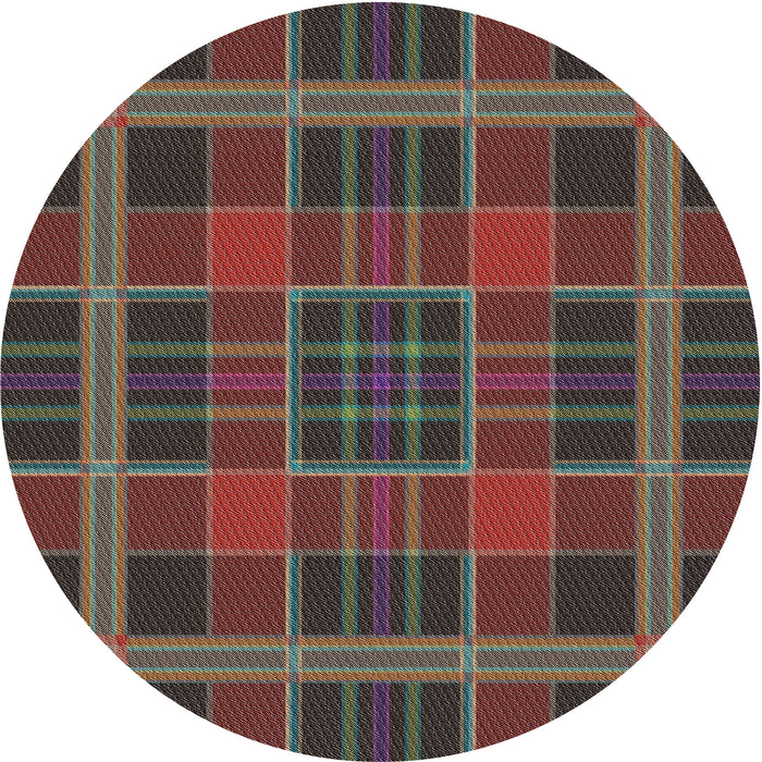 Round Patterned Red Novelty Rug, pat2730