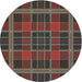 Round Patterned Red Novelty Rug, pat2730