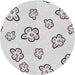 Round Patterned Off-White Novelty Rug, pat2732