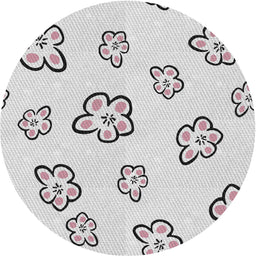 Round Machine Washable Transitional White Smoke Rug, wshpat2732