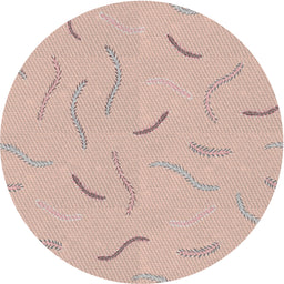 Round Patterned Orange Salmon Pink Novelty Rug, pat2736