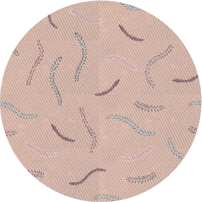 Round Patterned Orange Salmon Pink Novelty Rug, pat2736