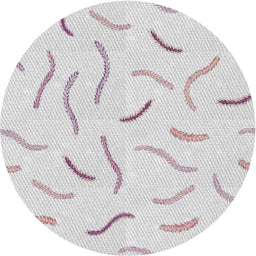 Round Patterned Dark Gray Novelty Rug, pat2737