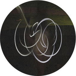 Round Patterned Black Novelty Rug, pat2739