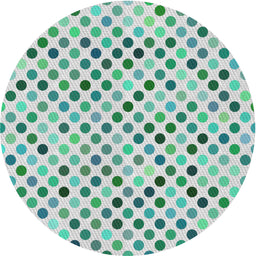 Round Patterned Green Novelty Rug, pat2741