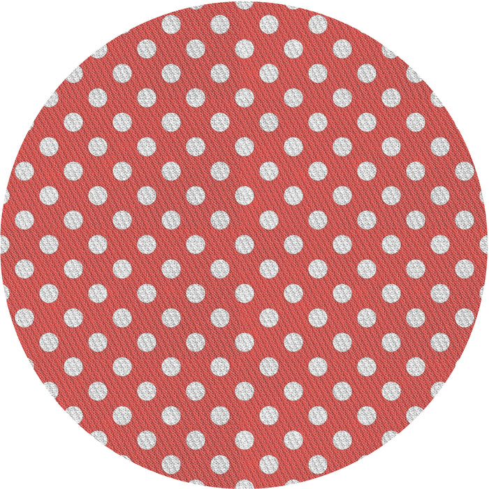 Round Patterned Red Novelty Rug, pat2744