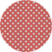 Round Patterned Red Novelty Rug, pat2744