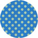 Round Patterned Blue Novelty Rug, pat2746