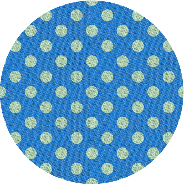 Round Machine Washable Transitional Blue Rug, wshpat2746