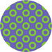 Round Patterned Green Novelty Rug, pat2748