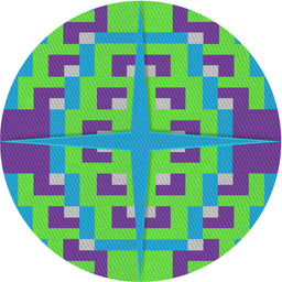 Round Patterned Slate Blue Modern Rug, pat274