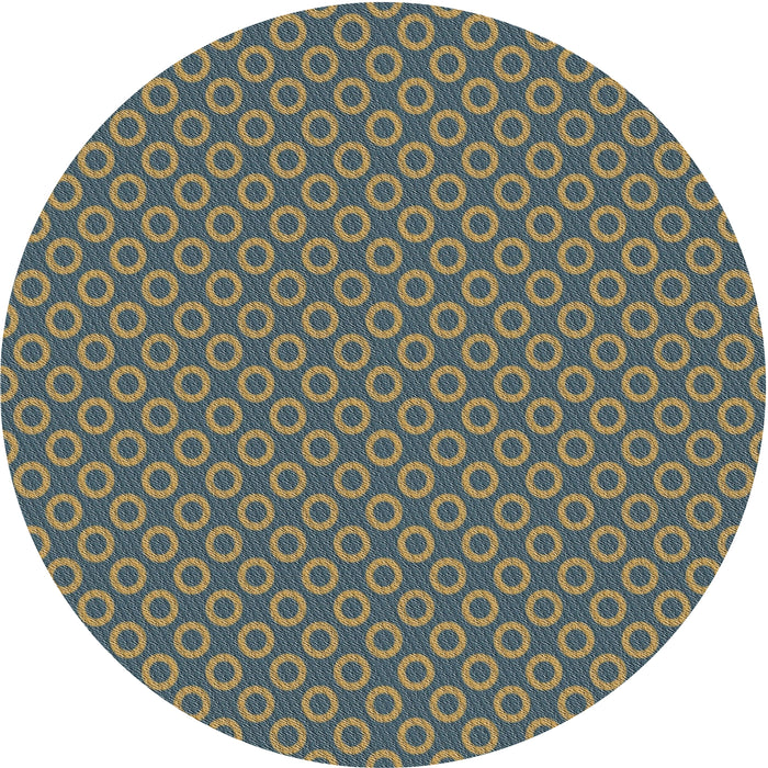 Round Patterned Brown Novelty Rug, pat2750