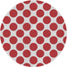 Round Machine Washable Transitional Red Rug, wshpat2751