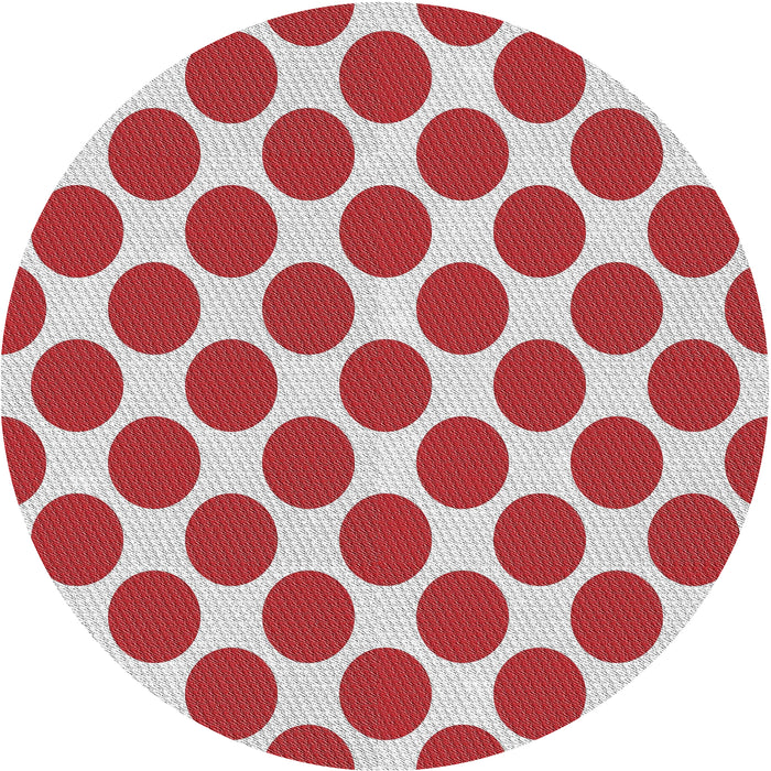 Round Patterned Red Novelty Rug, pat2751
