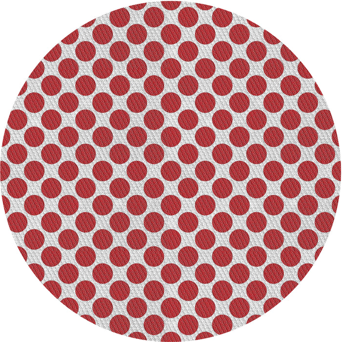 Round Patterned Red Novelty Rug, pat2752