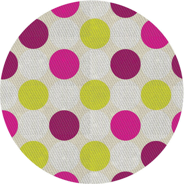 Round Patterned Pink Novelty Rug, pat2753