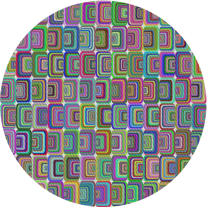 Round Machine Washable Transitional Purple Rug, wshpat2756