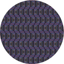 Round Patterned Rat Gray Novelty Rug, pat2757
