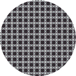Round Patterned Silver Gray Novelty Rug, pat2758