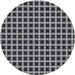 Round Patterned Silver Gray Novelty Rug, pat2758