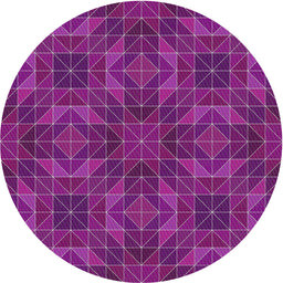 Round Patterned Crimson Purple Novelty Rug, pat2760