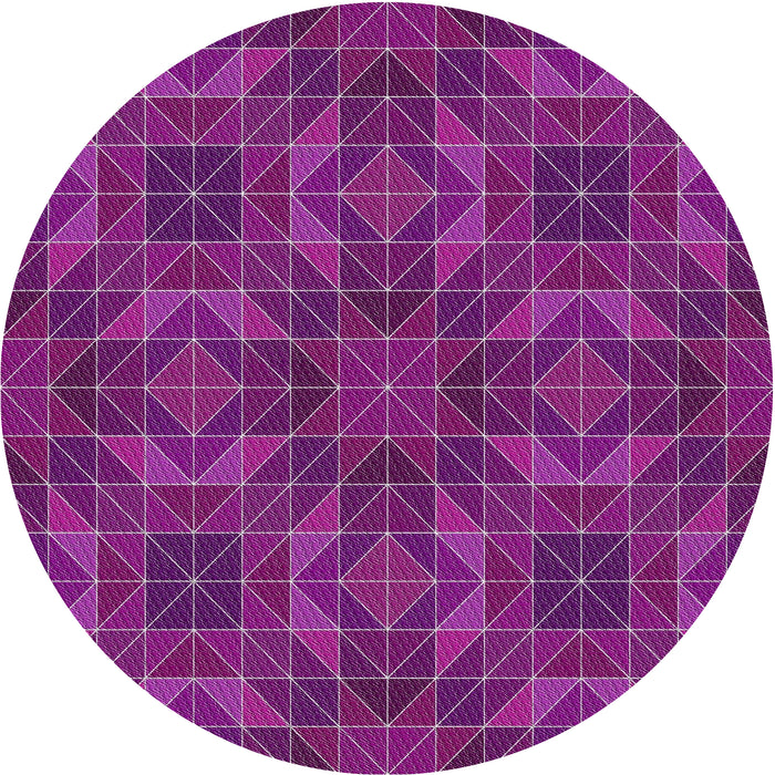 Round Patterned Crimson Purple Novelty Rug, pat2760