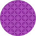 Round Patterned Dark Violet Purple Novelty Rug, pat2761