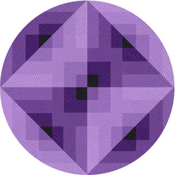 Round Machine Washable Transitional Bright Purple Rug, wshpat2763