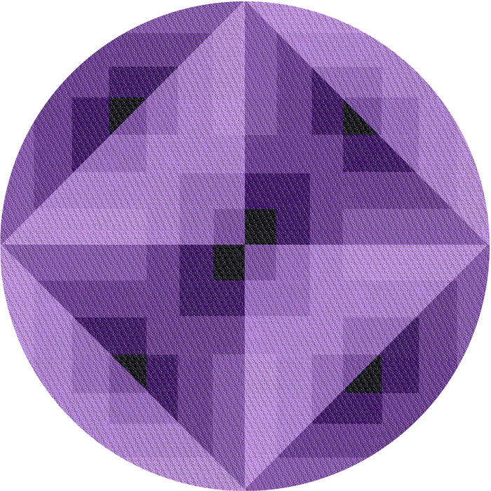 Round Machine Washable Transitional Bright Purple Rug, wshpat2763