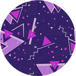 Round Machine Washable Transitional Indigo Purple Rug, wshpat2764