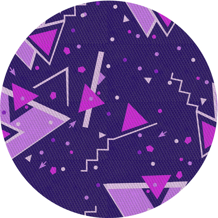 Round Machine Washable Transitional Indigo Purple Rug, wshpat2764