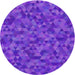 Round Machine Washable Transitional Purple Daffodil Purple Rug, wshpat2768